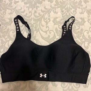 Under Armour Women's UA Infinity High Sports Bra Black & White Size M💗